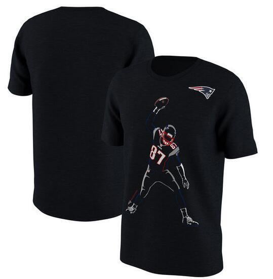 Rob Gronkowski 87 New England Patriots Black Graphic T-Shirt – Football Fan Tee