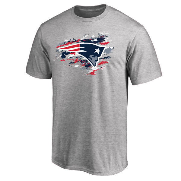 New England Patriots Gray T-Shirt – Brushstroke Logo, Graphic Tee, Fan Apparel