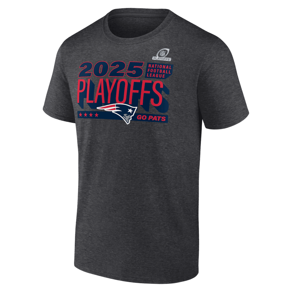 New England Patriots 2025 NFL Playoffs Ready T-Shirt - Charcoal