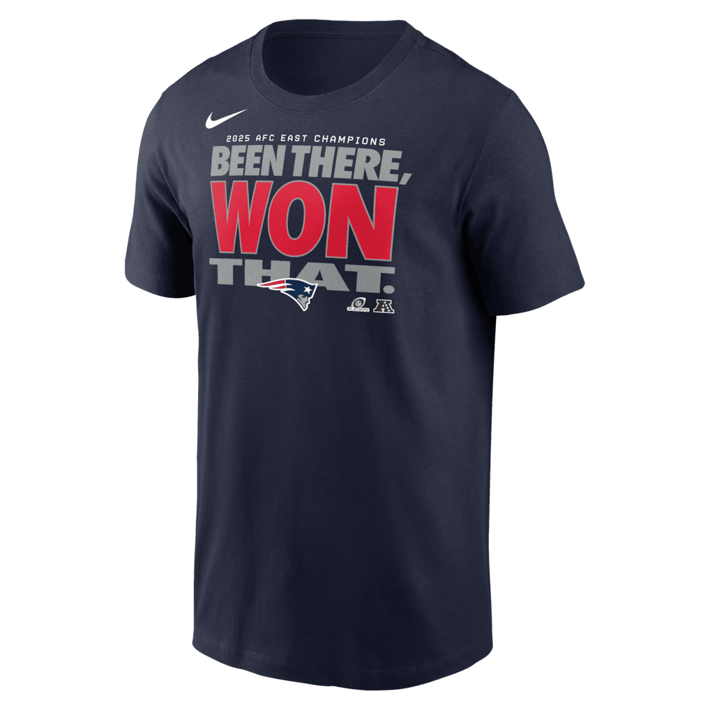 New England Patriots 2025 AFC East Division Champions Collection T-Shirt - Navy