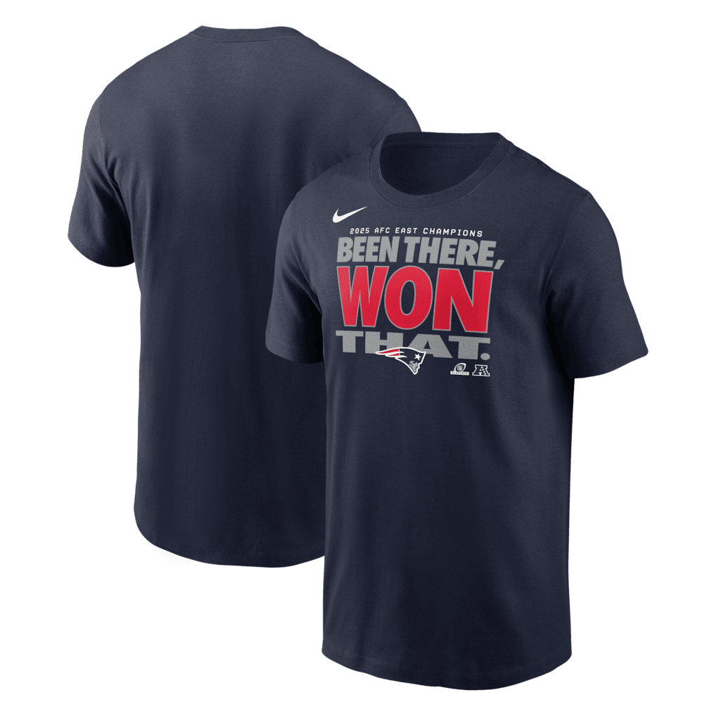 New England Patriots 2025 AFC East Division Champions Collection T-Shirt - Navy