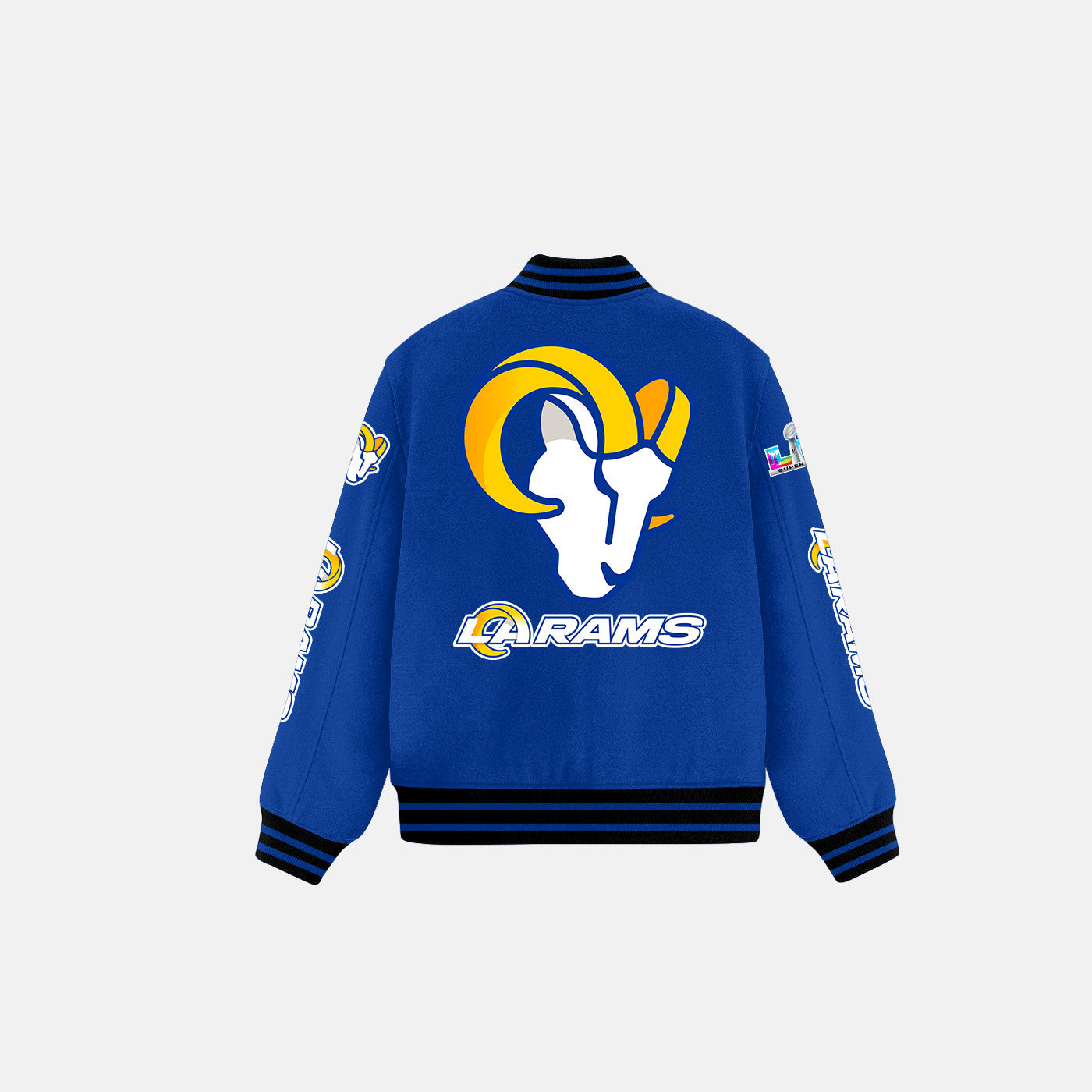 Los Angeles Rams Varsity Jacket – Fully Embroidered Logos, Fan Edition