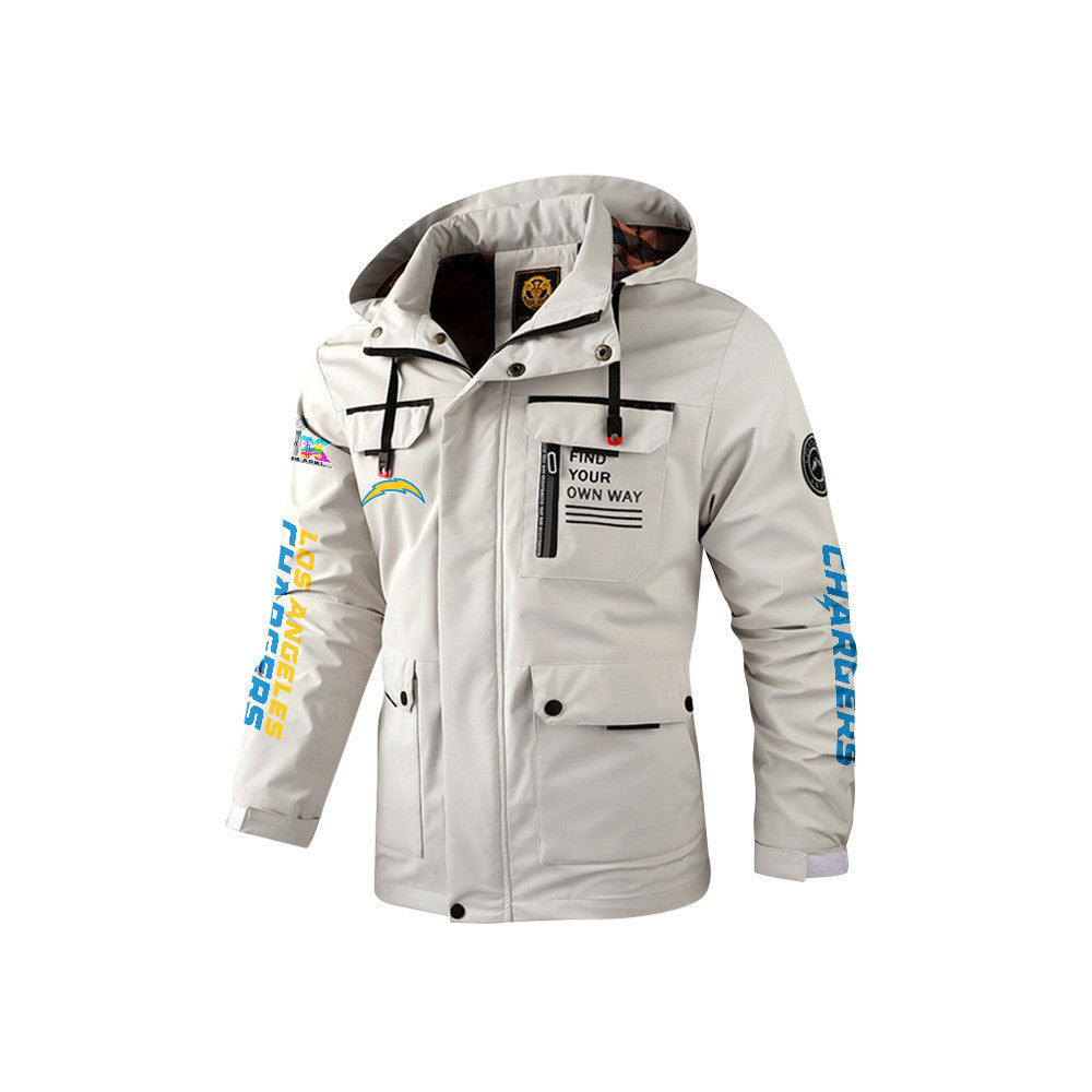 Los Angeles Chargers 2026 Super Bowl LX White Parka Coat – Printed Logos