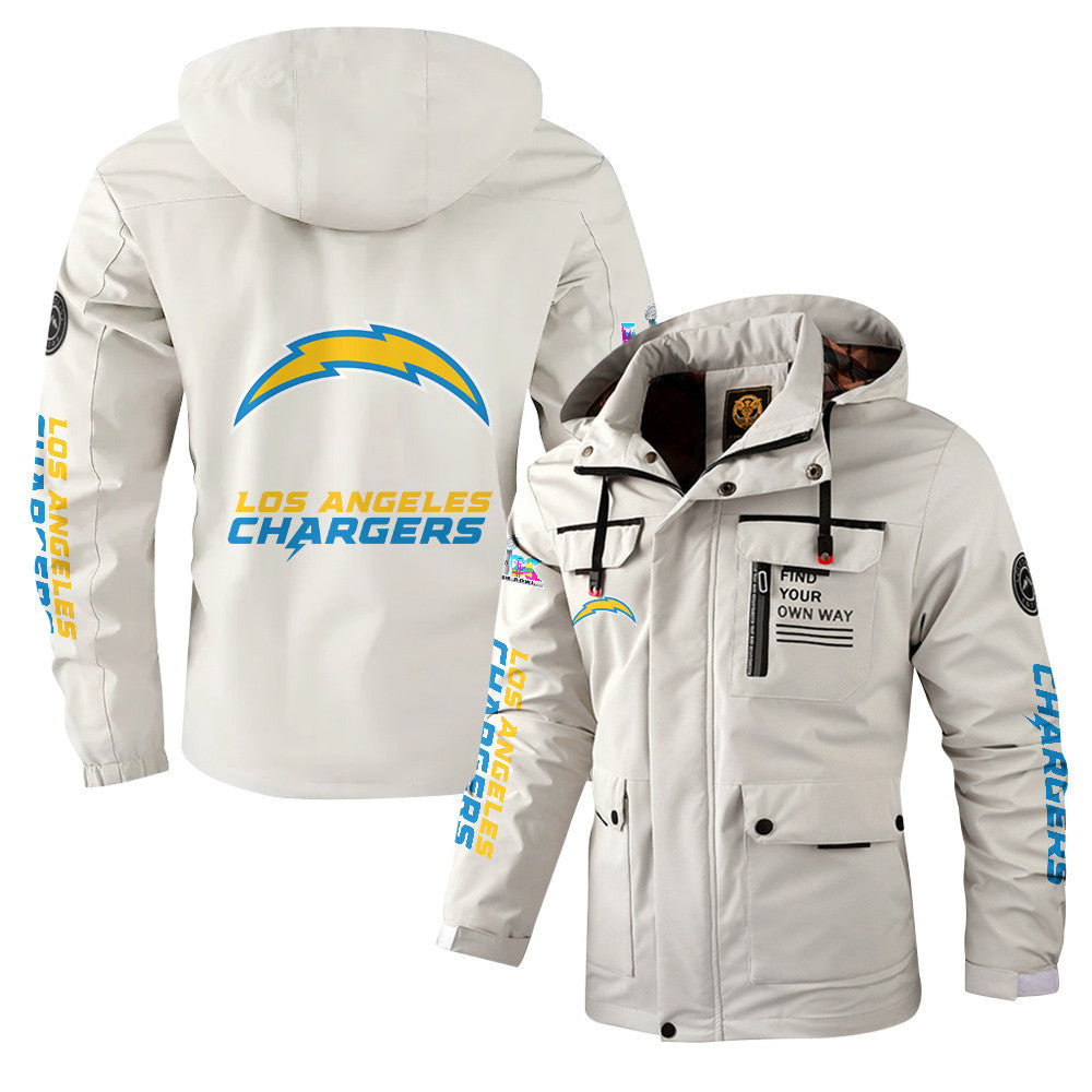 Los Angeles Chargers 2026 Super Bowl LX White Parka Coat – Printed Logos