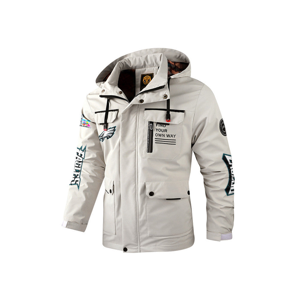 Philadelphia Eagles 2026 Super Bowl LX White Parka Coat – Printed Logos