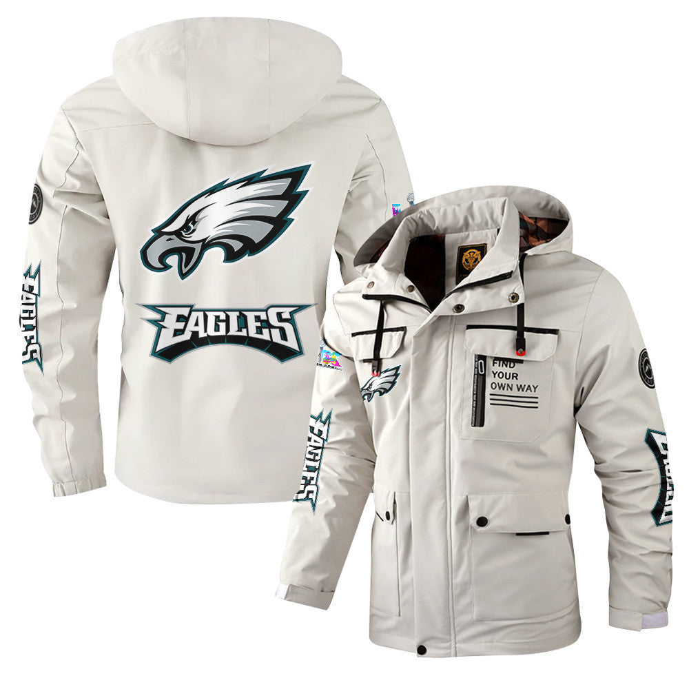 Philadelphia Eagles 2026 Super Bowl LX White Parka Coat – Printed Logos