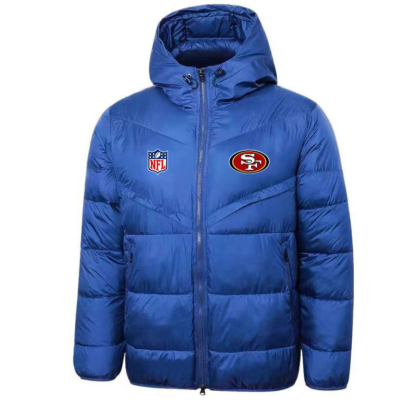 San Francisco 49ers Blue Quilt Jacket - Heat-Printed Logos
