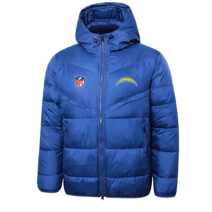 Los Angeles Chargers Blue Quilt Jacket - Heat-Printed Logos