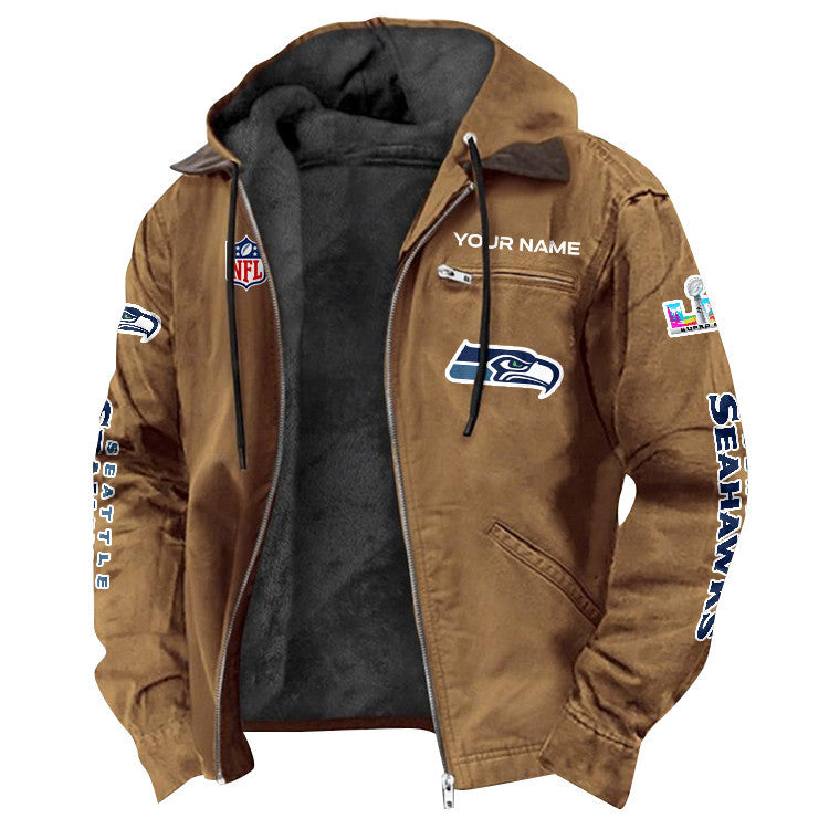 Seattle Seahawks 2026 Super Bowl LX Custom Name Special Edition Flannel Jacket