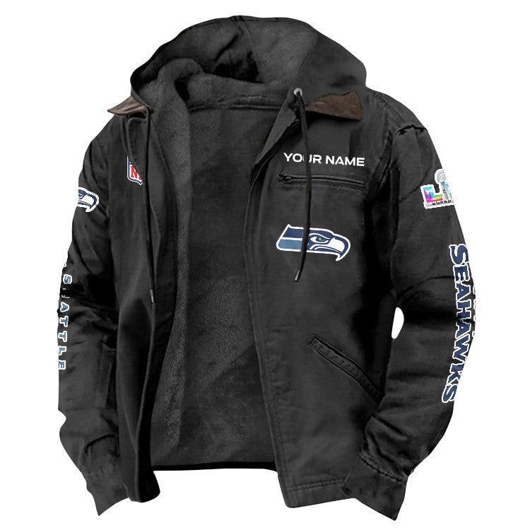 Seattle Seahawks 2026 Super Bowl LX Custom Name Special Edition Flannel Jacket