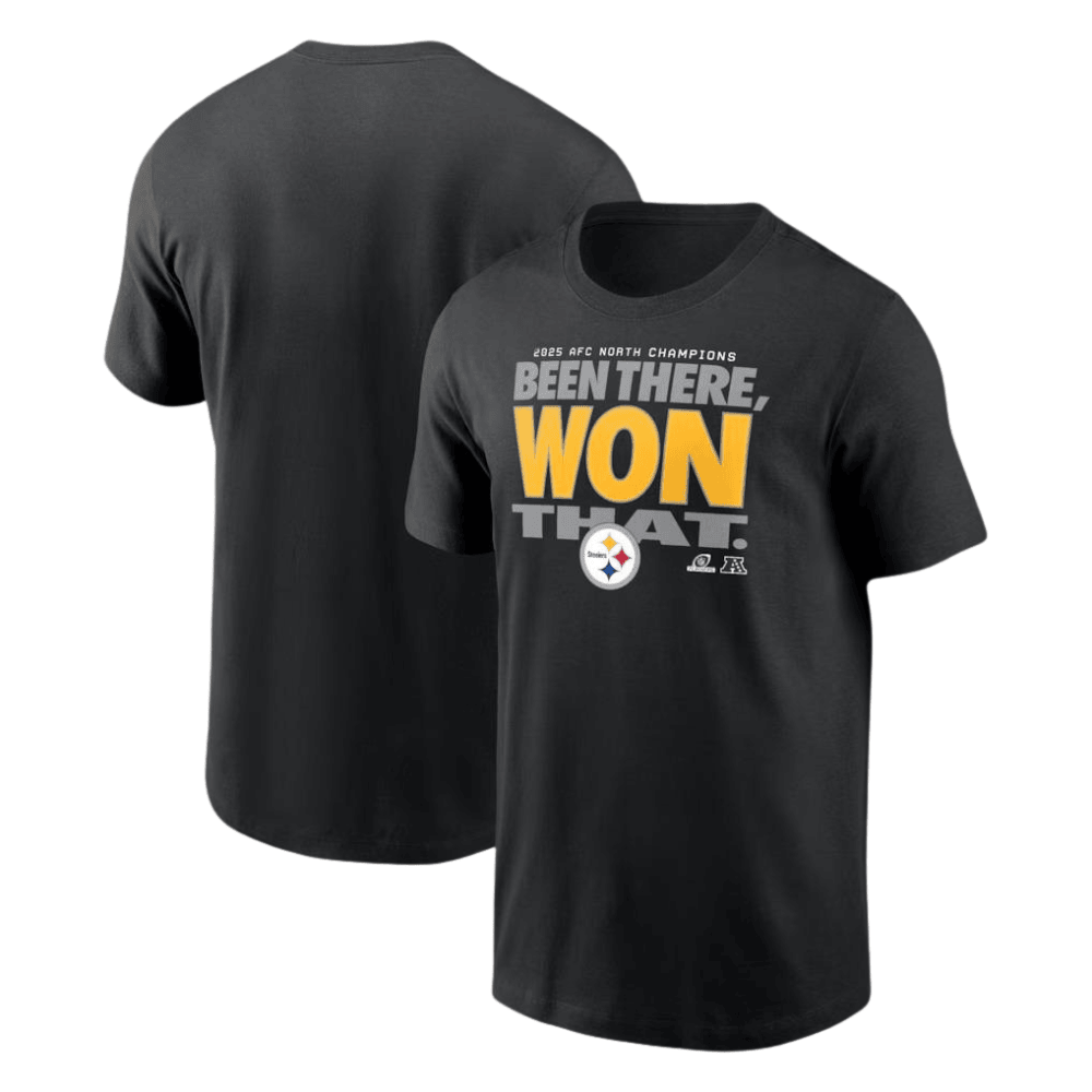 Pittsburgh Steelers 2025 AFC East Division Champions Locker Room Trophy Collection T-Shirt - Black