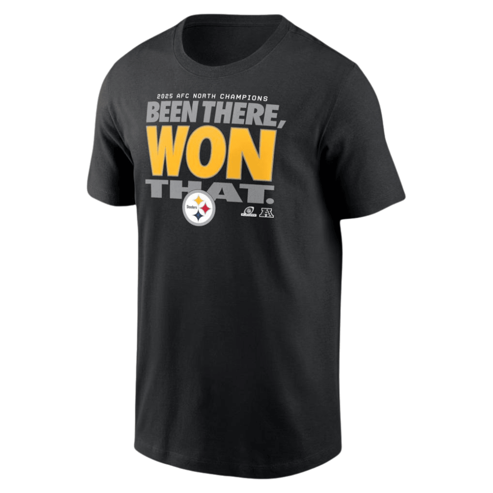 Pittsburgh Steelers 2025 AFC East Division Champions Locker Room Trophy Collection T-Shirt - Black