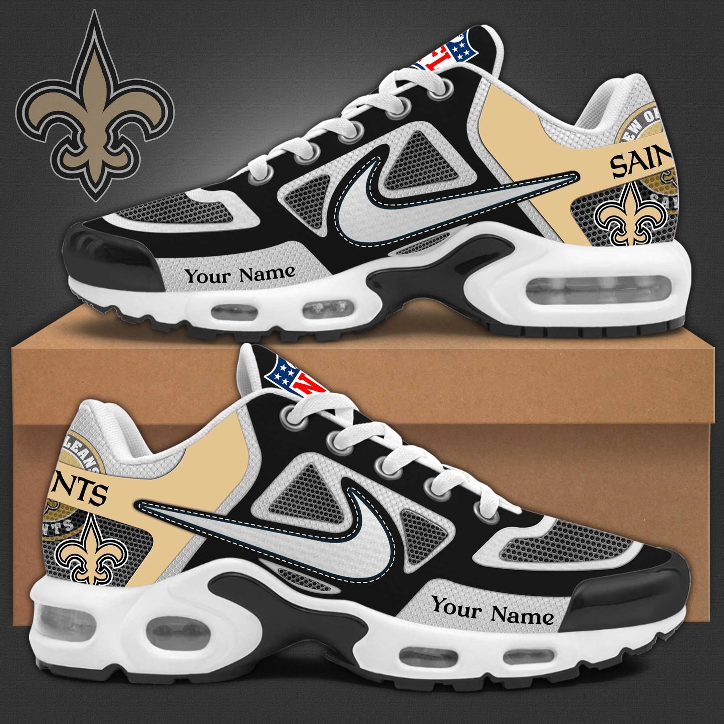 New Orleans Saints Sport Limited Edition Custom Name Air Max Shoes Sneakers For Men And Women