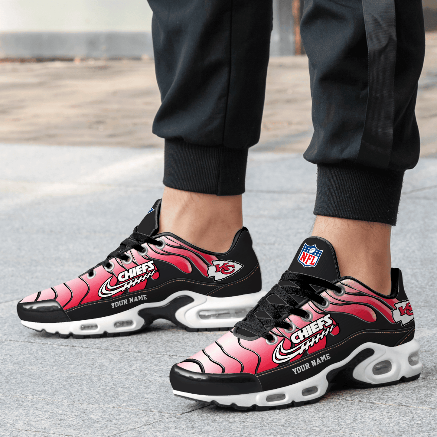 Kansas City Chiefs Ombre Limited Edition Custom Name Air Max Shoes Sneakers For Men And Women