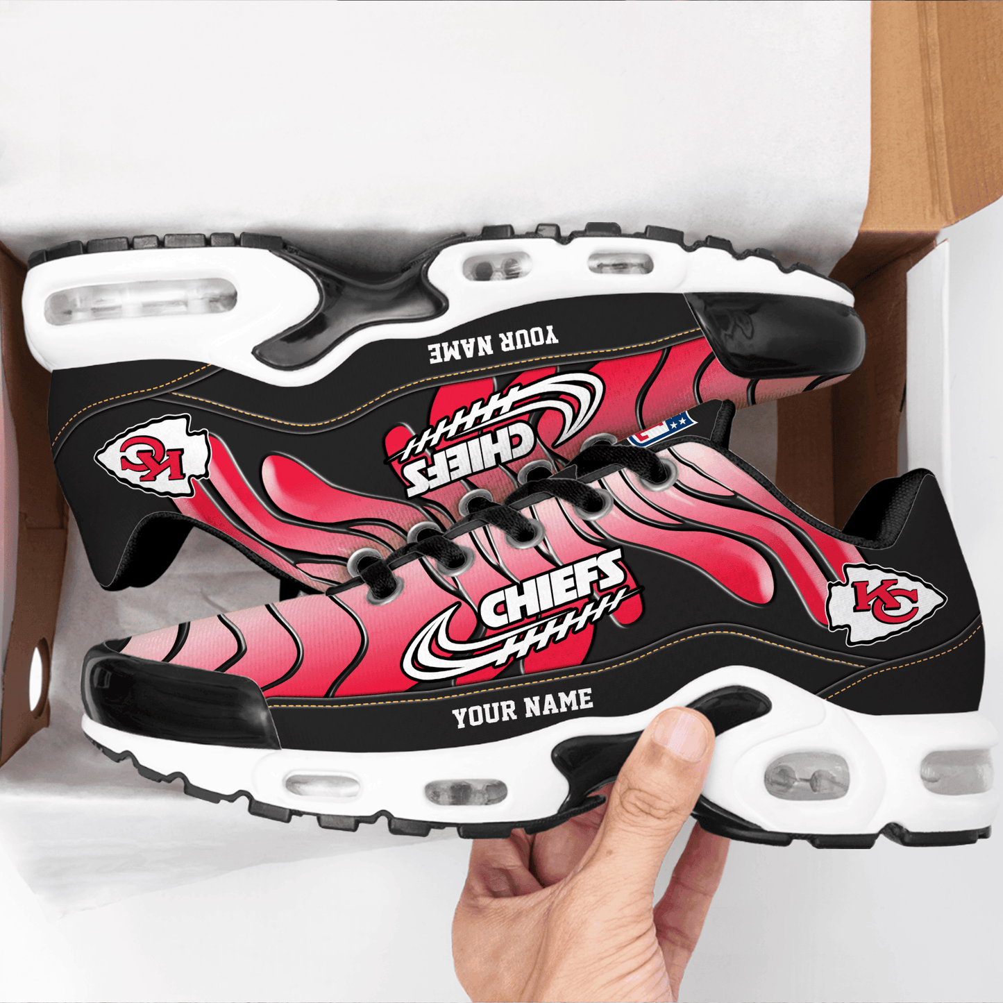 Kansas City Chiefs Ombre Limited Edition Custom Name Air Max Shoes Sneakers For Men And Women