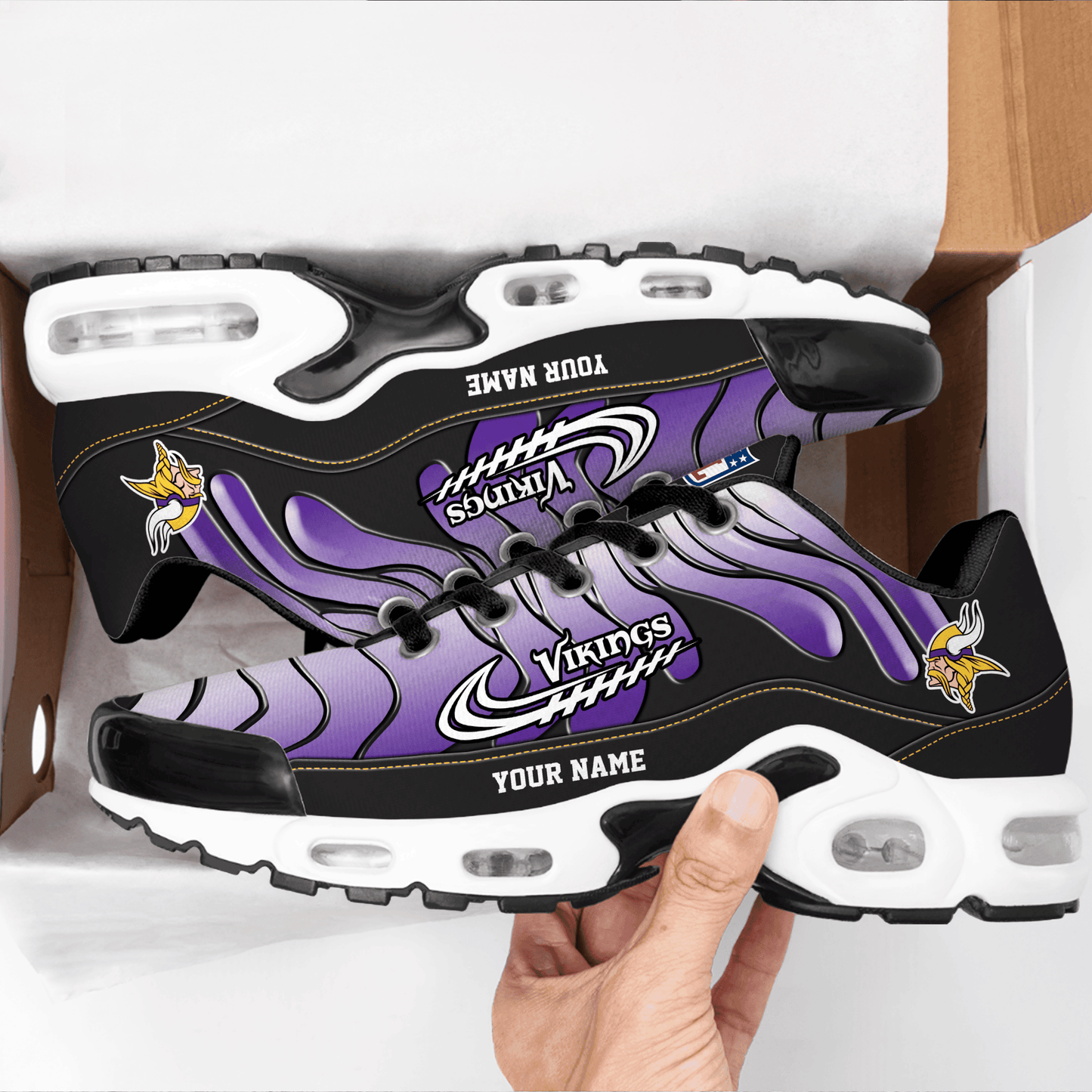 Minnesota Vikings Ombre Limited Edition Custom Name Air Max Shoes Sneakers For Men And Women