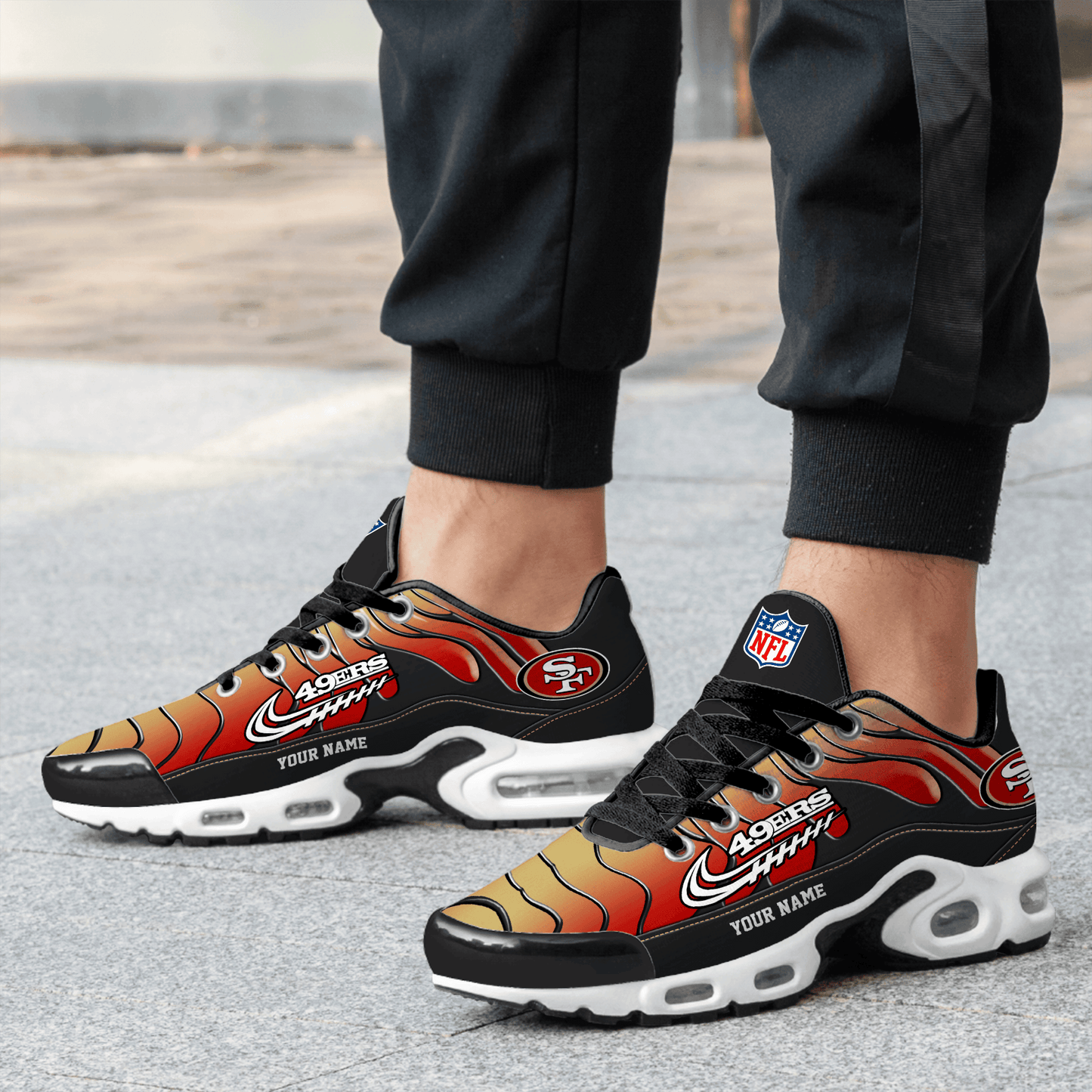 San Francisco 49ers Ombre Limited Edition Custom Name Air Max Shoes Sneakers For Men And Women