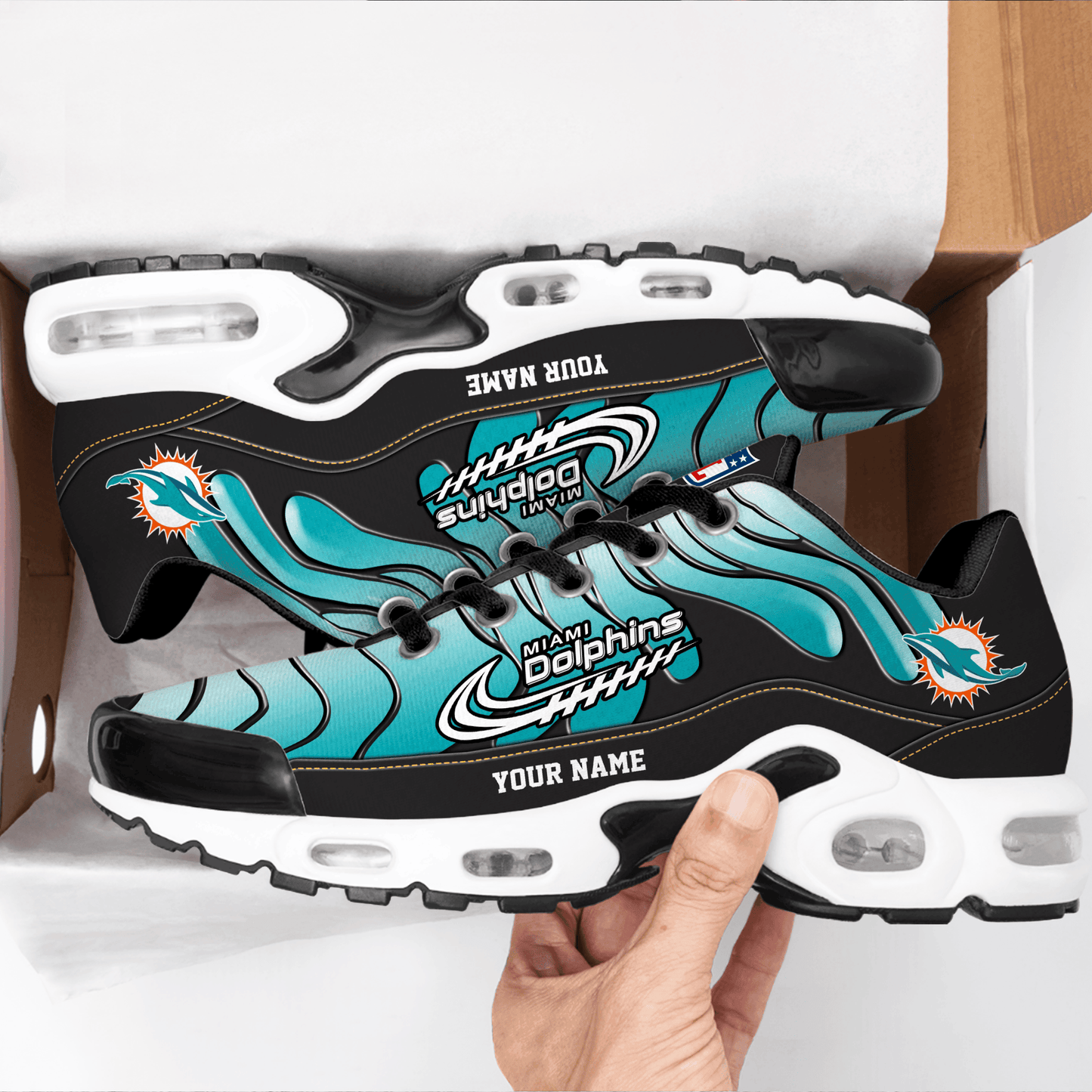 Miami Dolphins Ombre Limited Edition Custom Name Air Max Shoes Sneakers For Men And Women