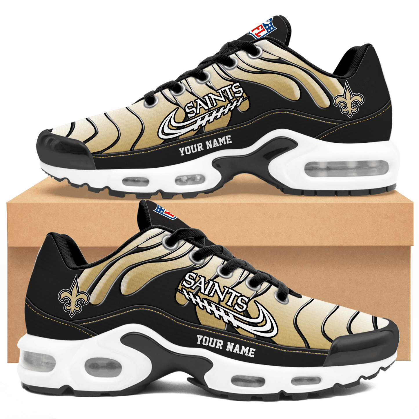 New Orleans Saints Ombre Limited Edition Custom Name Air Max Shoes Sneakers For Men And Women