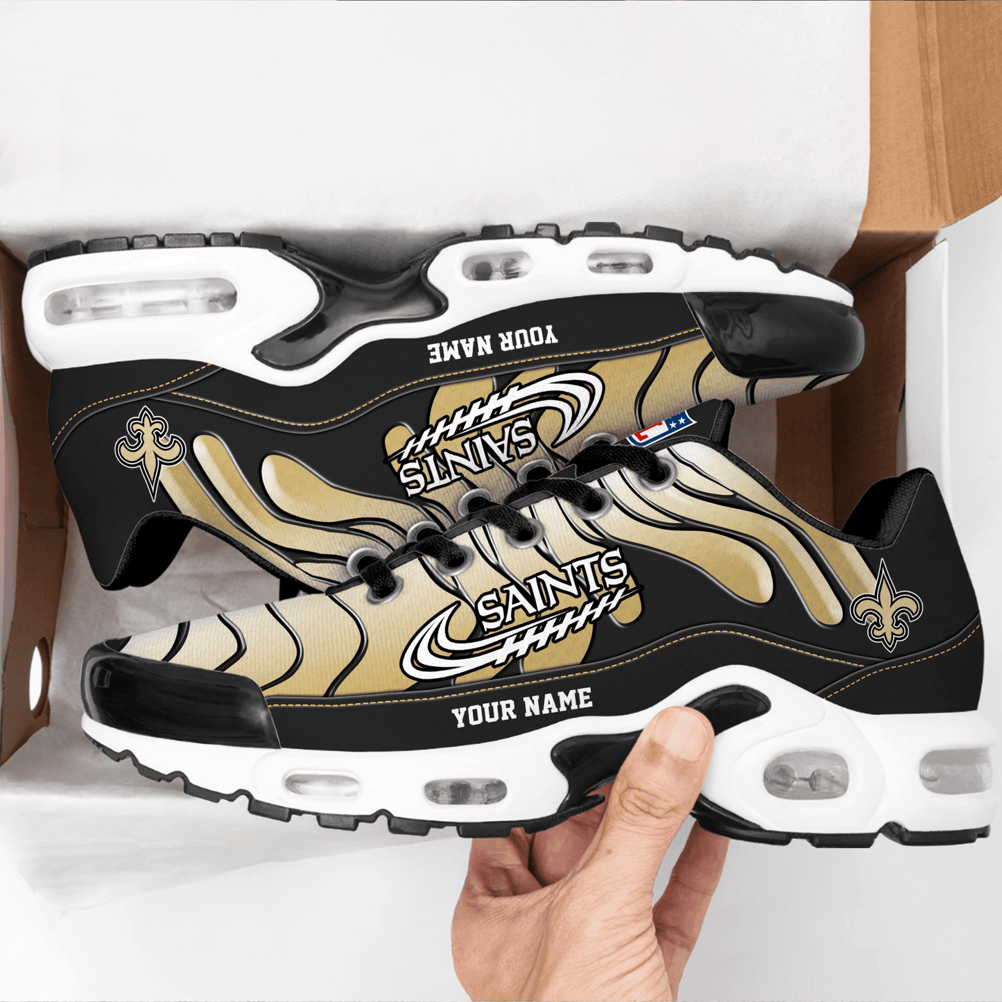New Orleans Saints Ombre Limited Edition Custom Name Air Max Shoes Sneakers For Men And Women