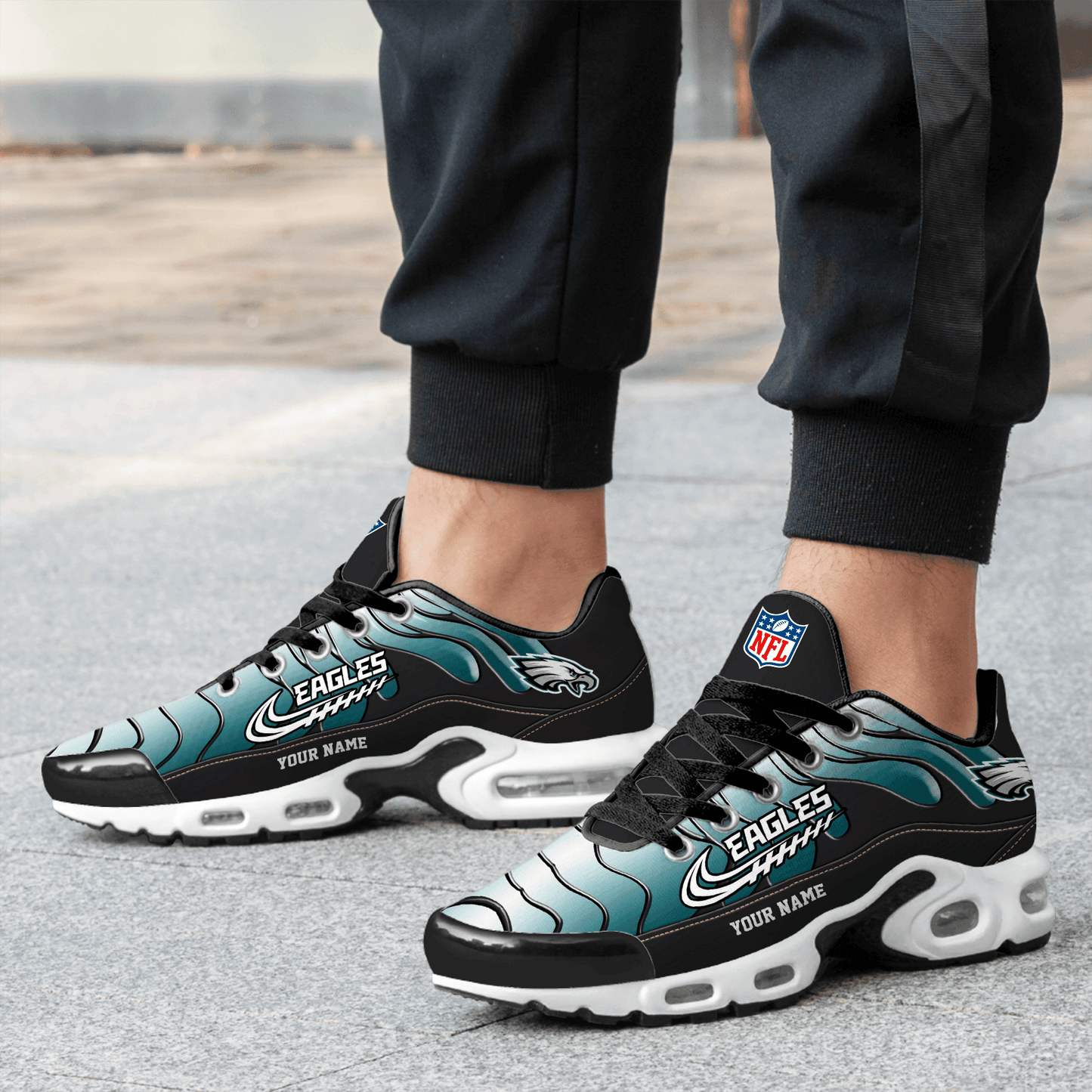 Philadelphia Eagles Ombre Limited Edition Custom Name Air Max Shoes Sneakers For Men And Women