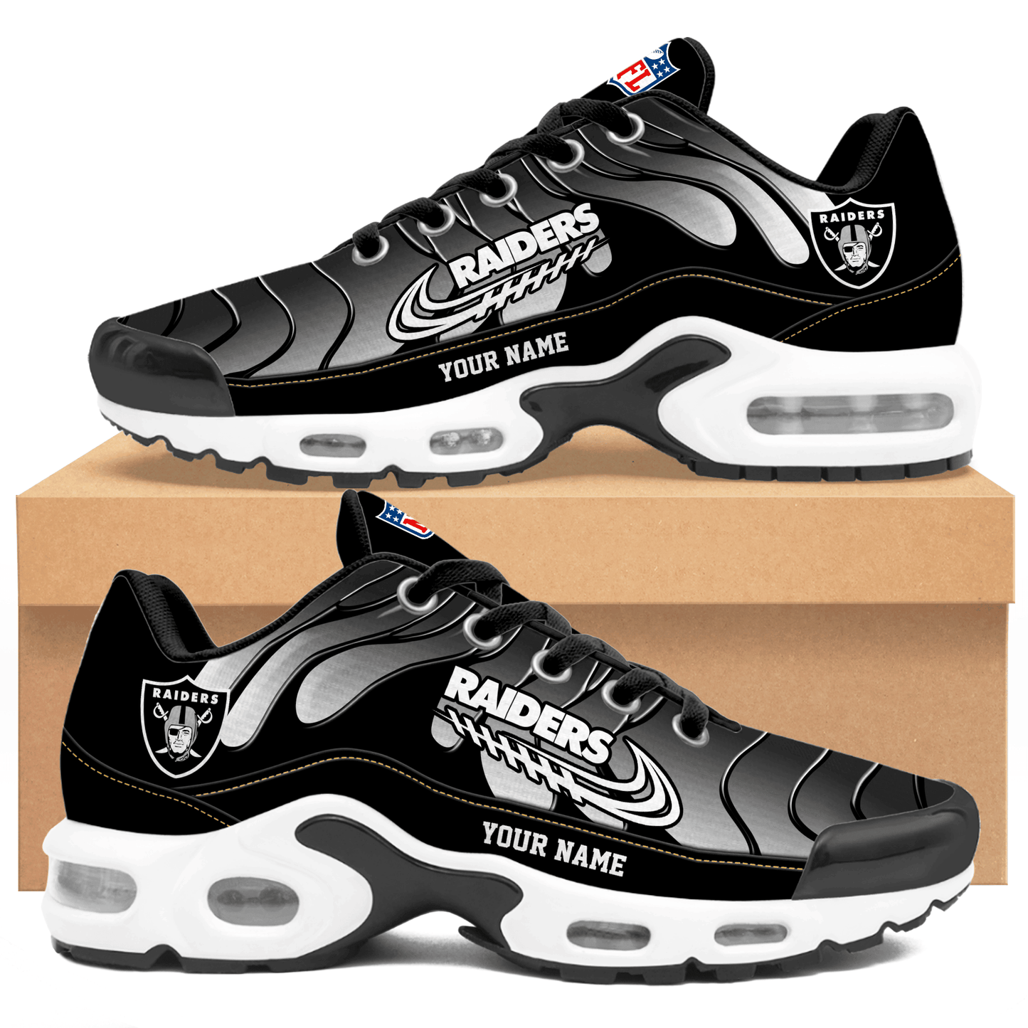 Las Vegas Raiders Ombre Limited Edition Custom Name Air Max Shoes Sneakers For Men And Women