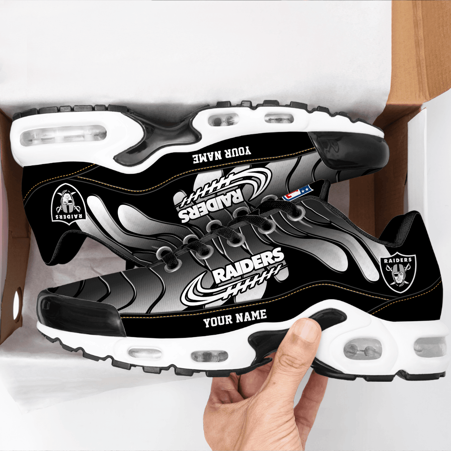 Las Vegas Raiders Ombre Limited Edition Custom Name Air Max Shoes Sneakers For Men And Women
