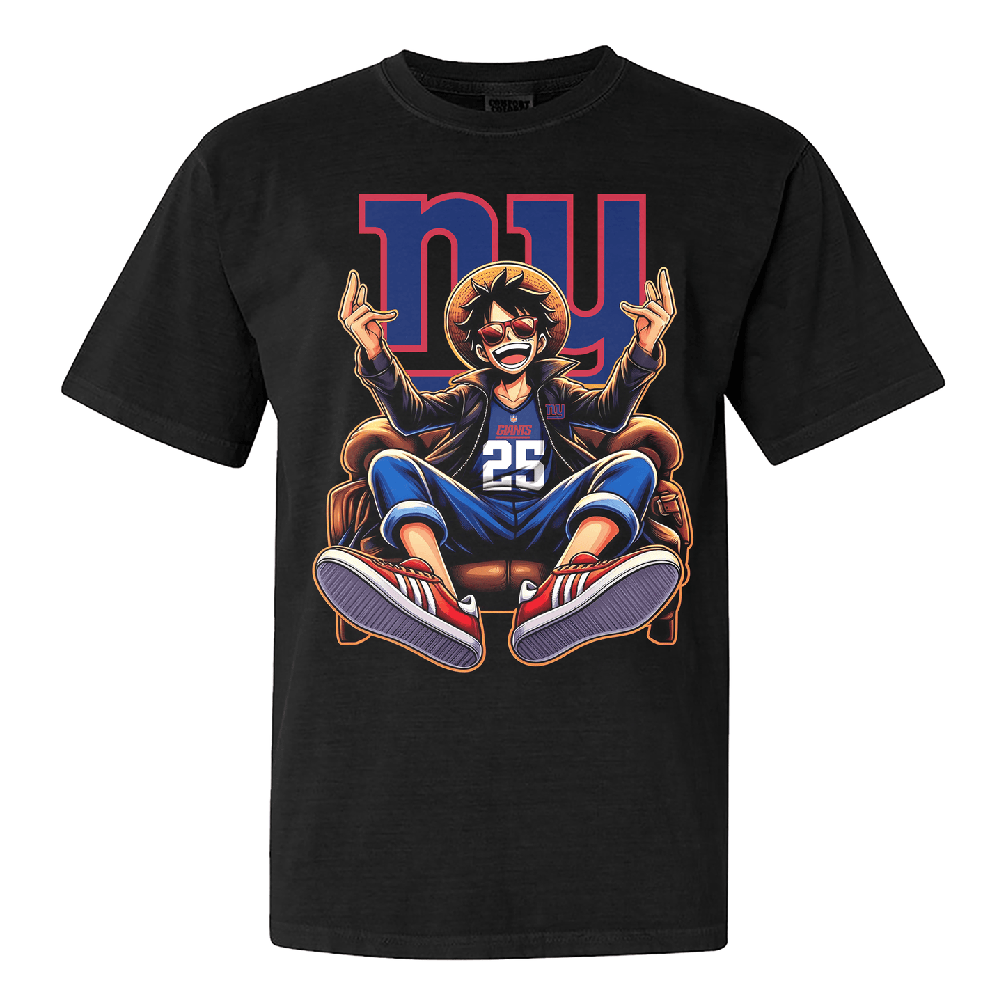 New York Giants Luffy T-shirt - Black