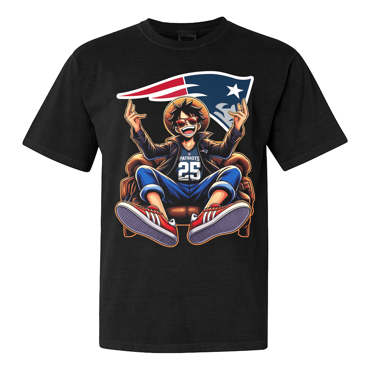 New England Patriots Luffy T-shirt - Black