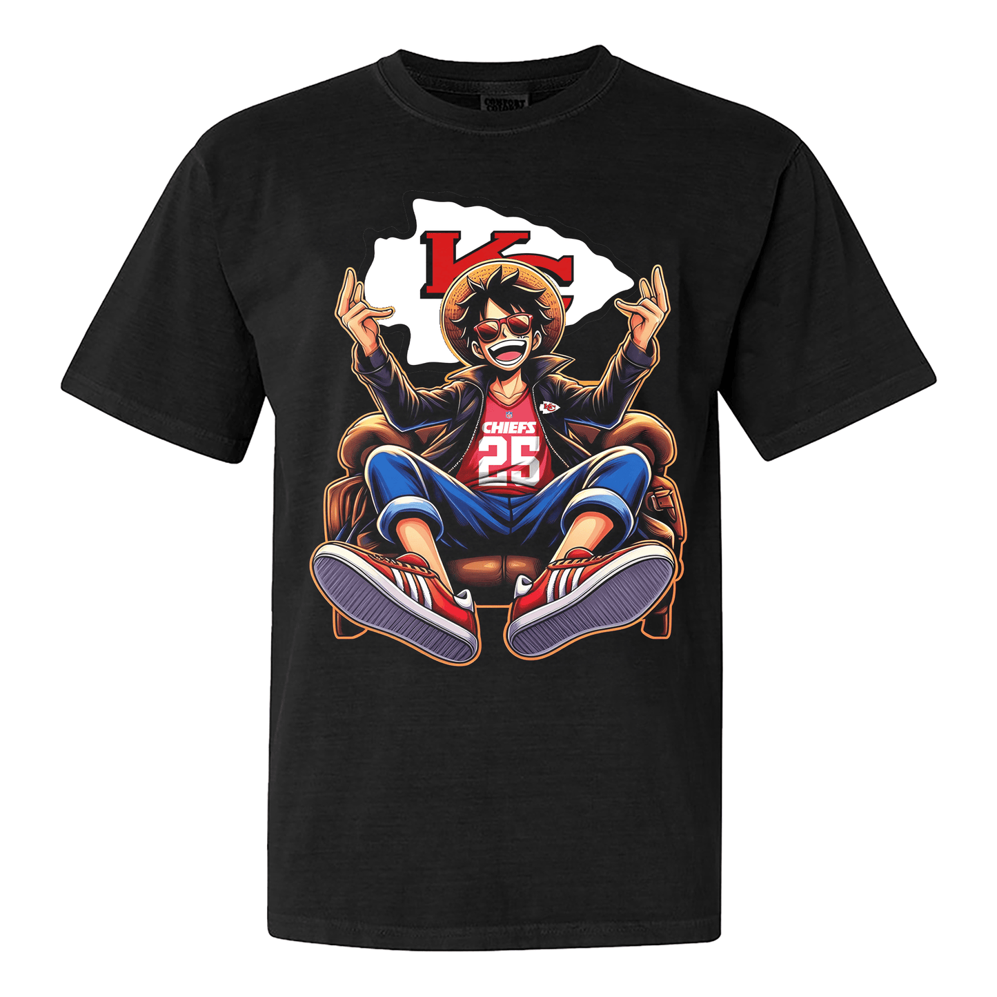 Kansas City Chiefs Luffy T-shirt - Black