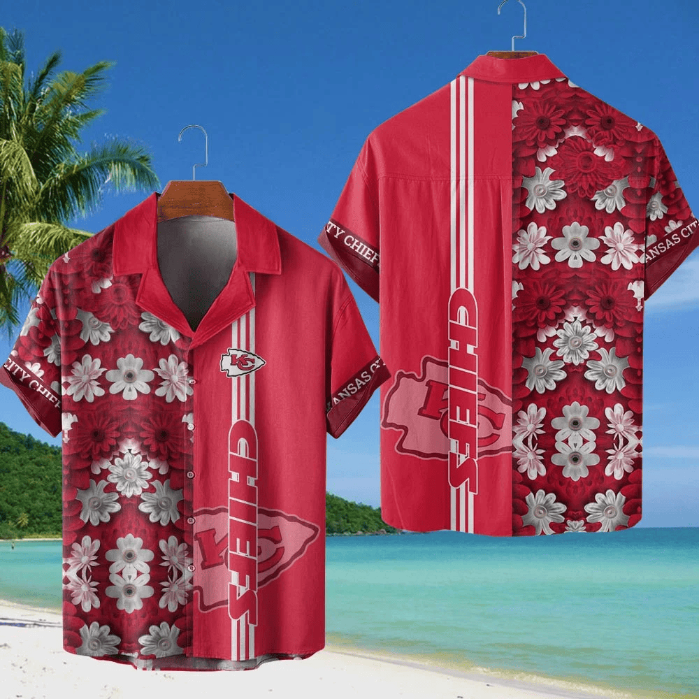 Kansas City Chiefs NFL Flower Hawaiian Shirt - Red