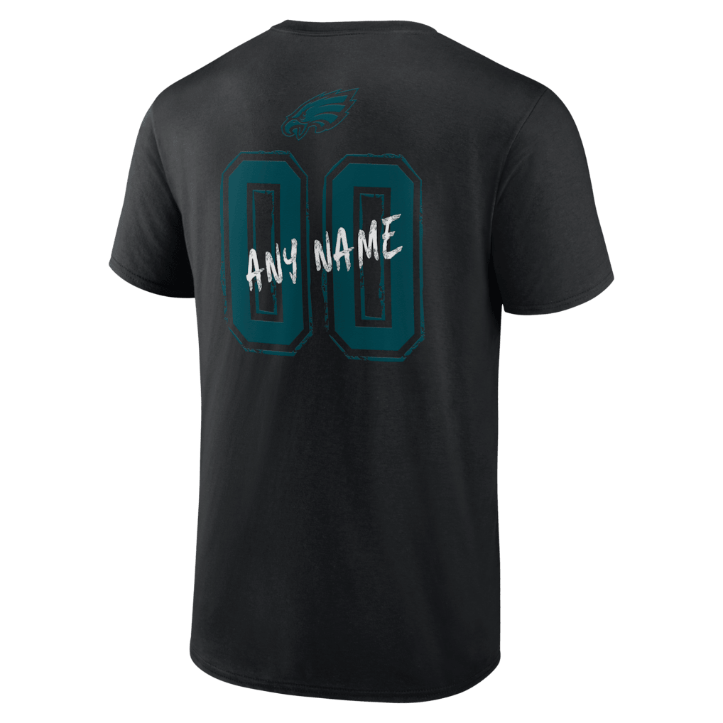 Philadelphia Eagles Hustle Custom Name & Number T-Shirt - Black