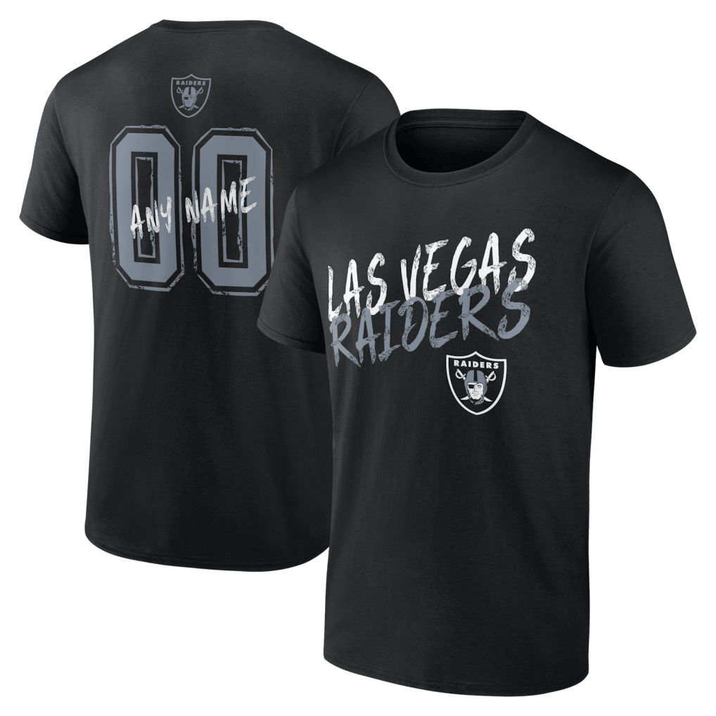 Las Vegas Raiders Hustle Custom Name & Number T-Shirt - Black