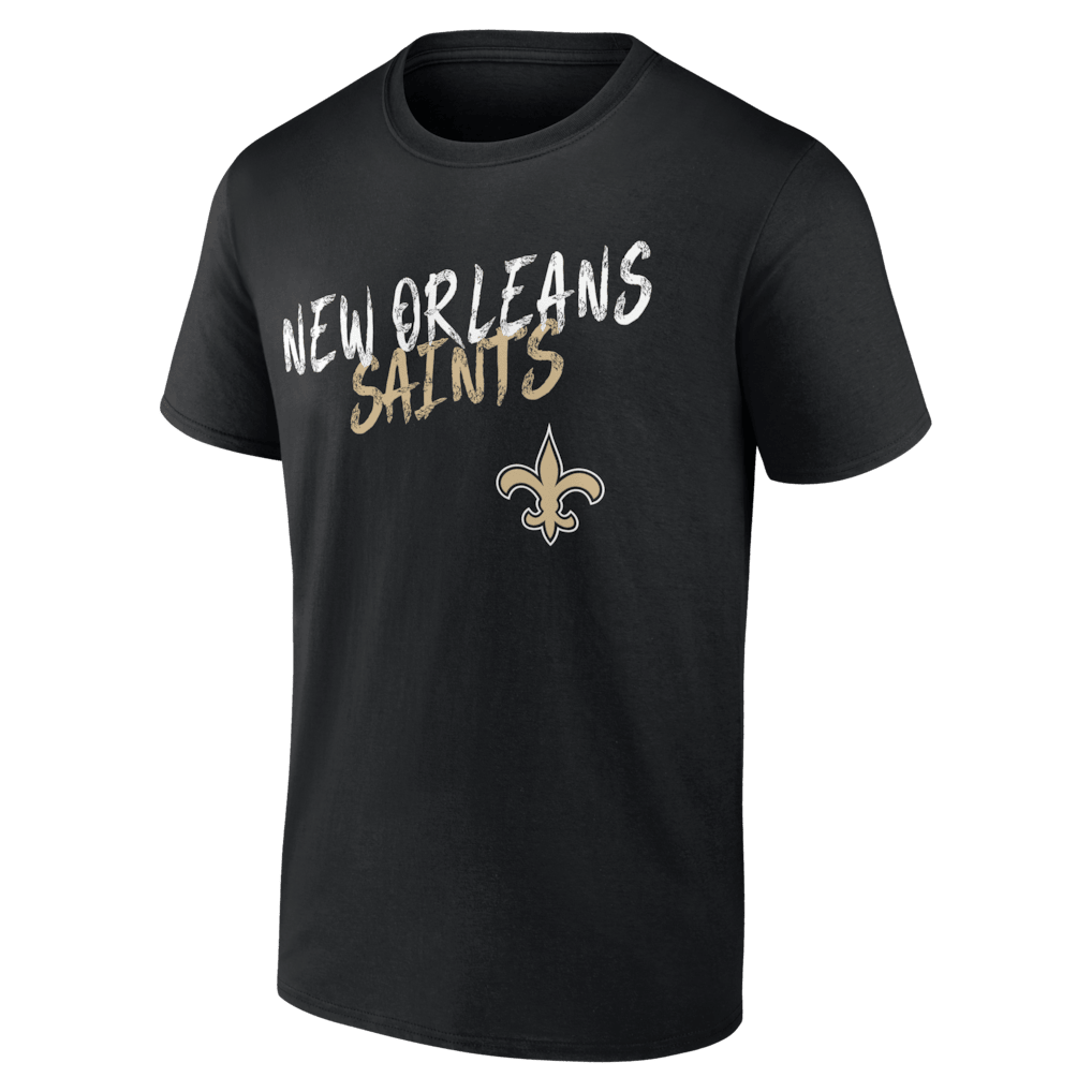 New Orleans Saints Hustle Custom Name & Number T-Shirt - Black