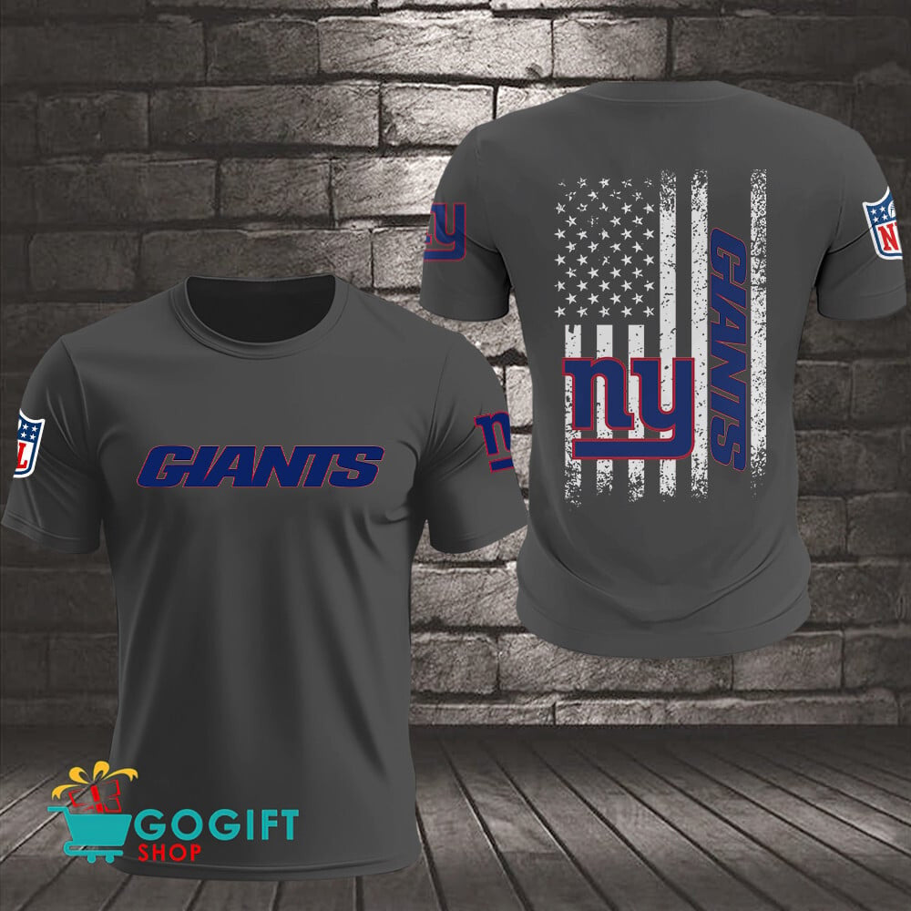 New York Giants US Flag Vintage Style All Over Printed T-shirt