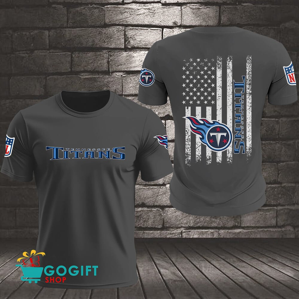 Tennessee Titans US Flag Vintage Style All Over Printed T-shirt
