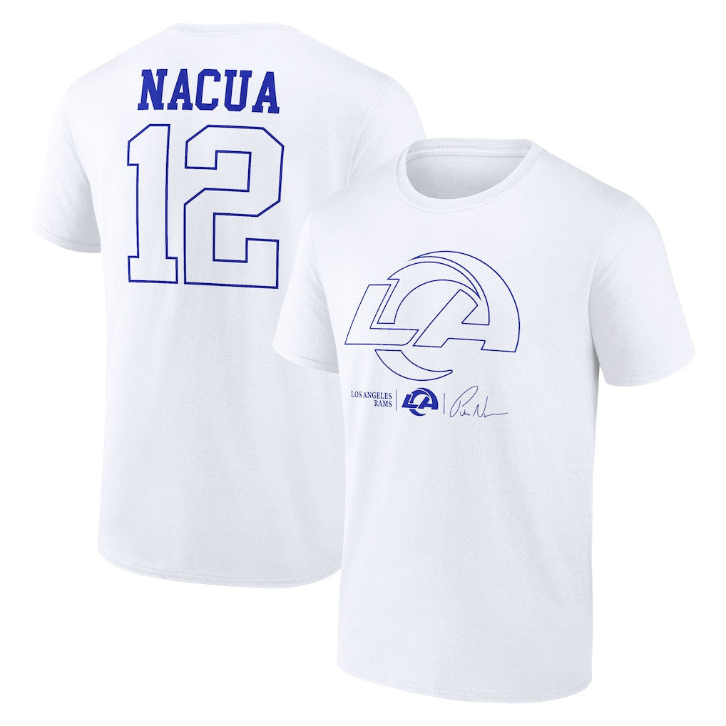 Puka Nacua 12 Los Angeles Rams Signature T-Shirt - White