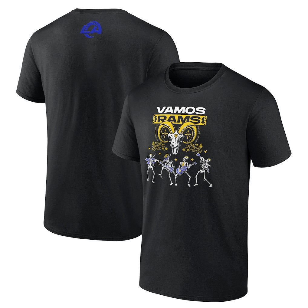 Los Angeles Rams Dia De Los Muertos T-Shirt - Black