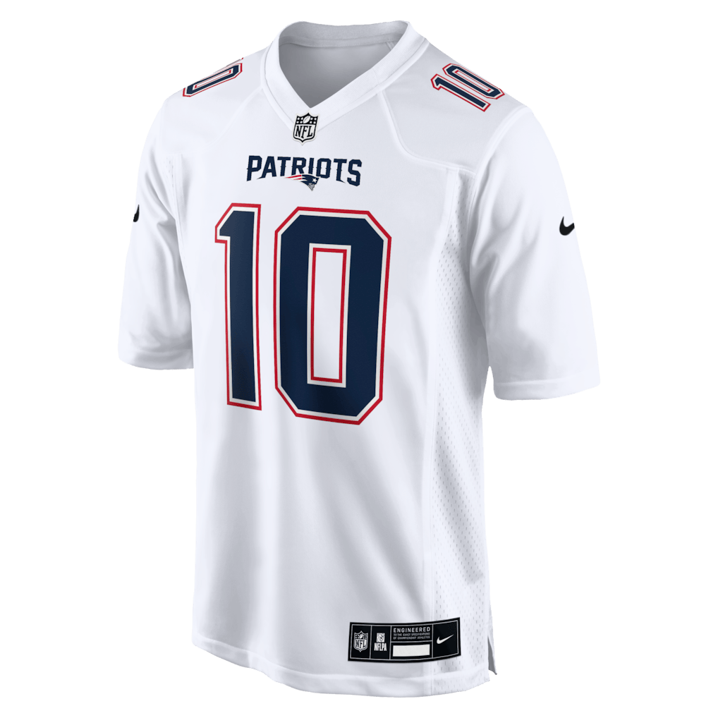 Drake Maye 10 New England Patriots 2026 Super Bowl LX Game Jersey - Tundra White