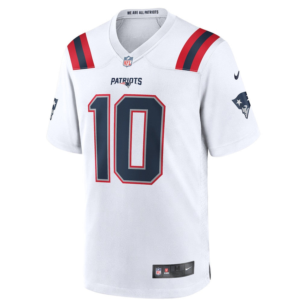 Drake Maye 10 New England Patriots 2026 Super Bowl LX Player Game Jersey - White