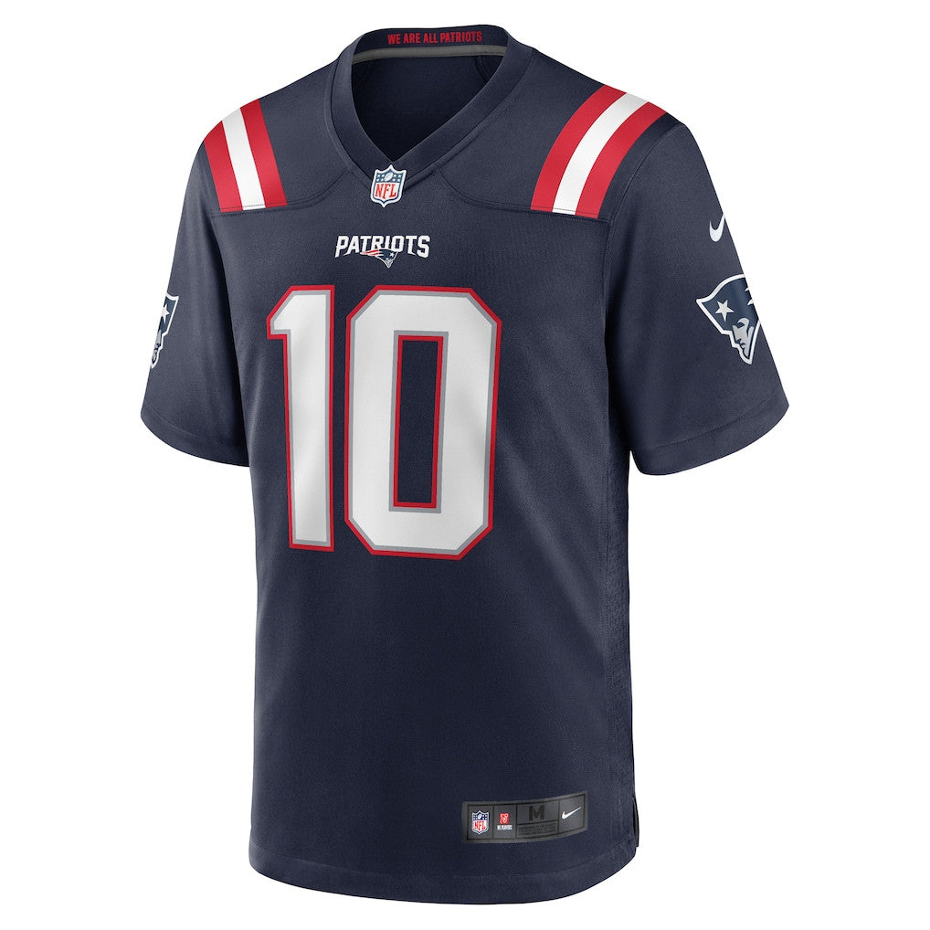 Drake Maye 10 New England Patriots 2026 Super Bowl LX Player Game Jersey - Navy
