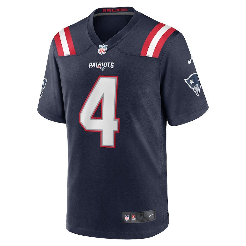Bailey Zappe 4 New England Patriots 2026 Super Bowl LX Game Player Jersey - Navy