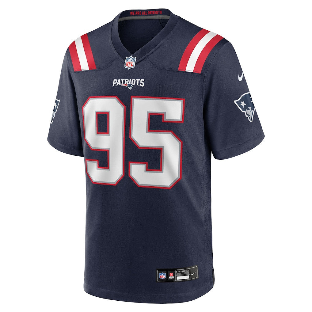 Khyiris Tonga 95 New England Patriots 2026 Super Bowl LX Game Jersey - Navy