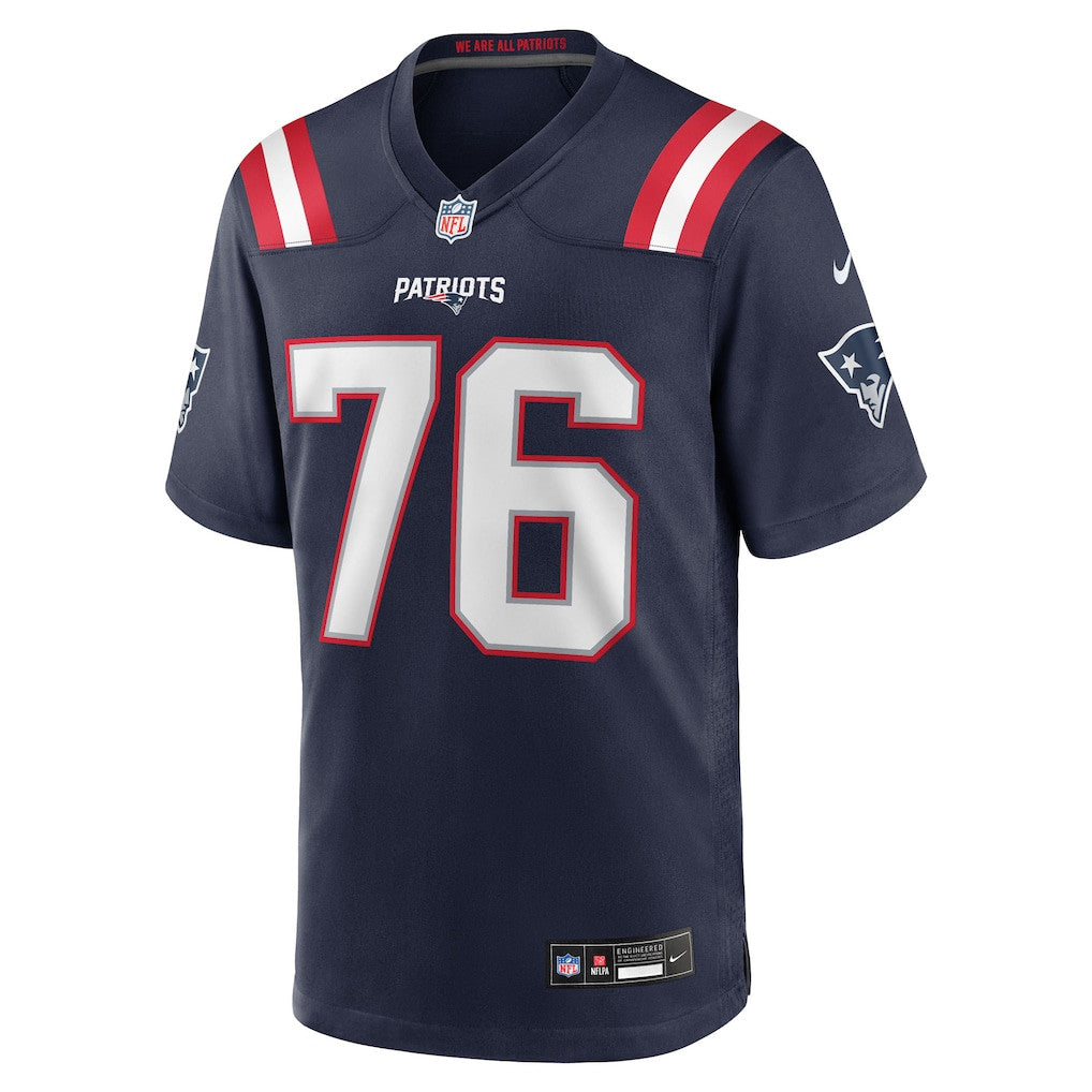 Morgan Moses 76 New England Patriots 2026 Super Bowl LX Game Jersey - Navy
