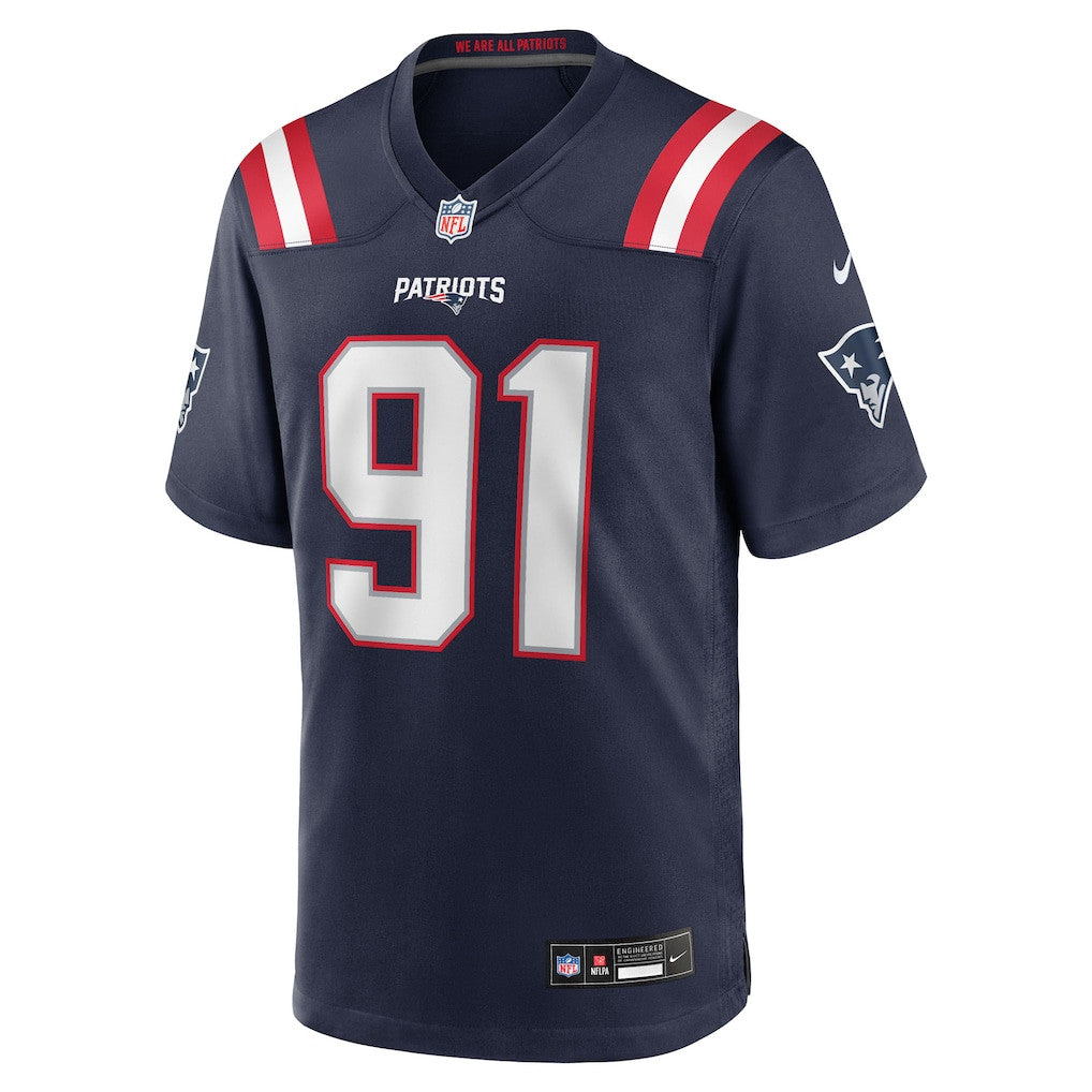 Elijah Ponder 91 New England Patriots 2026 Super Bowl LX Game Jersey - Navy