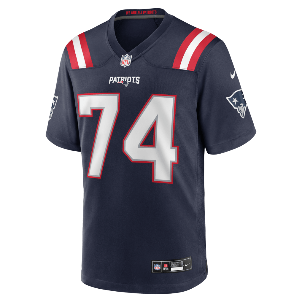 Royce Newman 74 New England Patriots 2026 Super Bowl LX Game Jersey - Navy