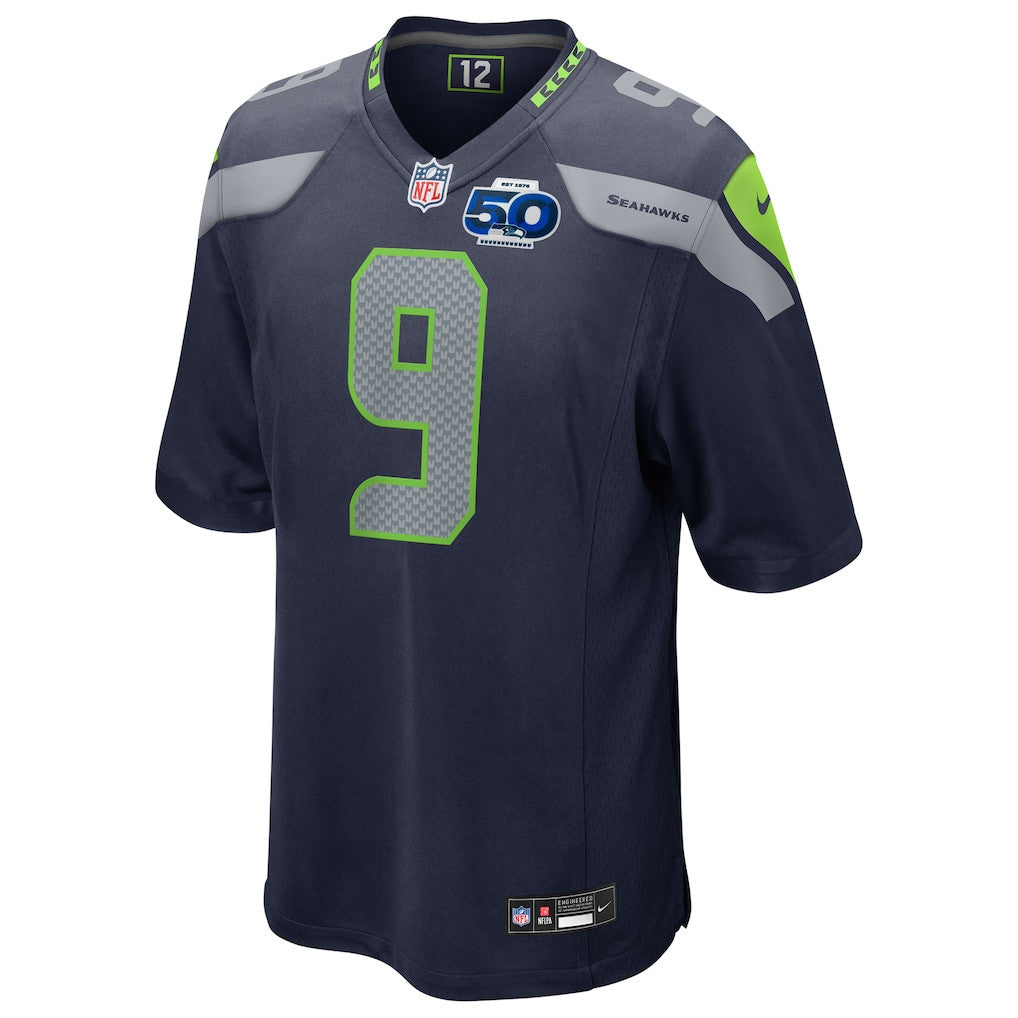Seattle Seahawks Kenneth Walker III 9 College Navy 50th Season Game Jersey