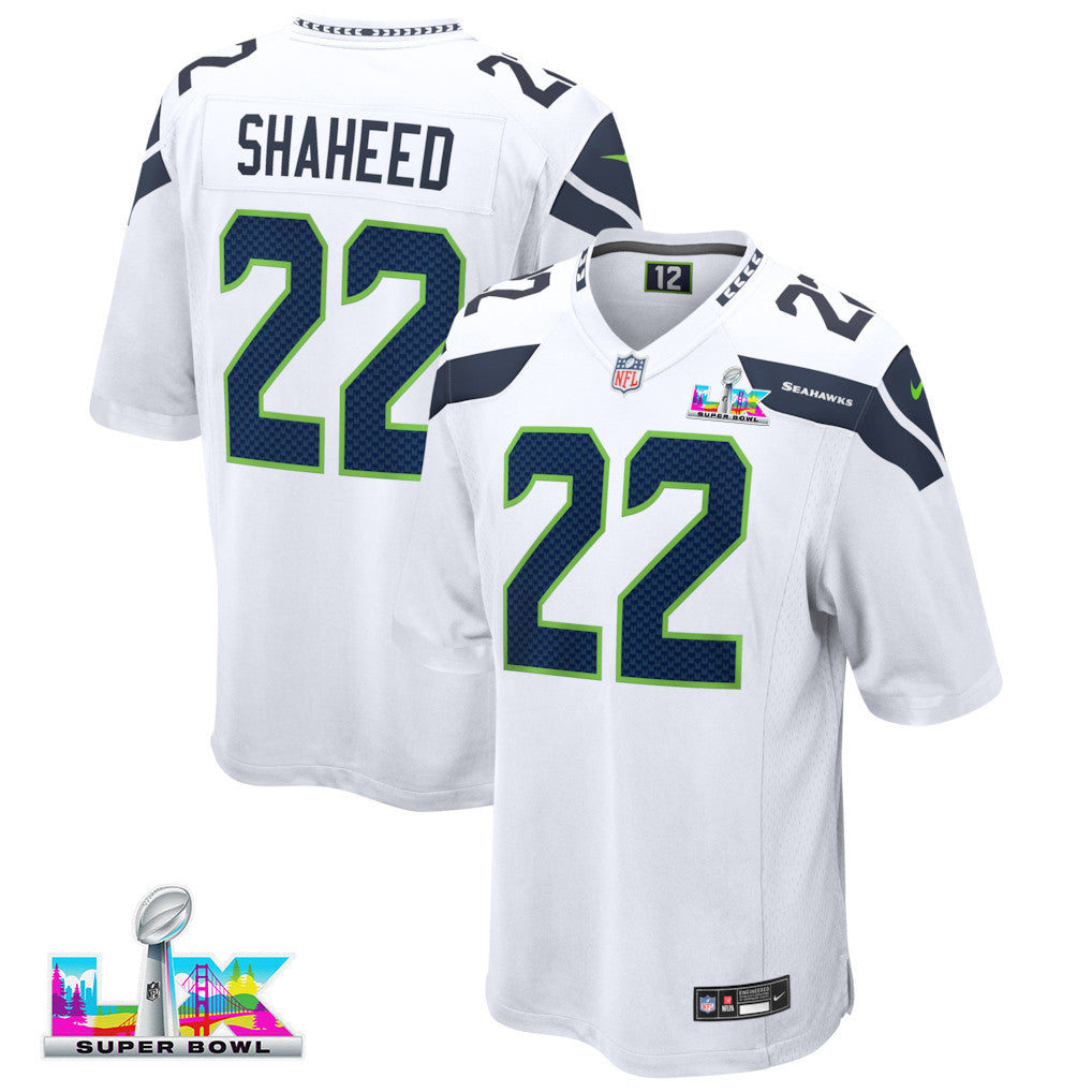 Rashid Shaheed 22 Seattle Seahawks 2026 Super Bowl LX Game Jersey - White