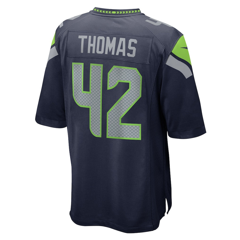 Drake Thomas 42 Seattle Seahawks 2026 Super Bowl LX Game Jersey - College Navy