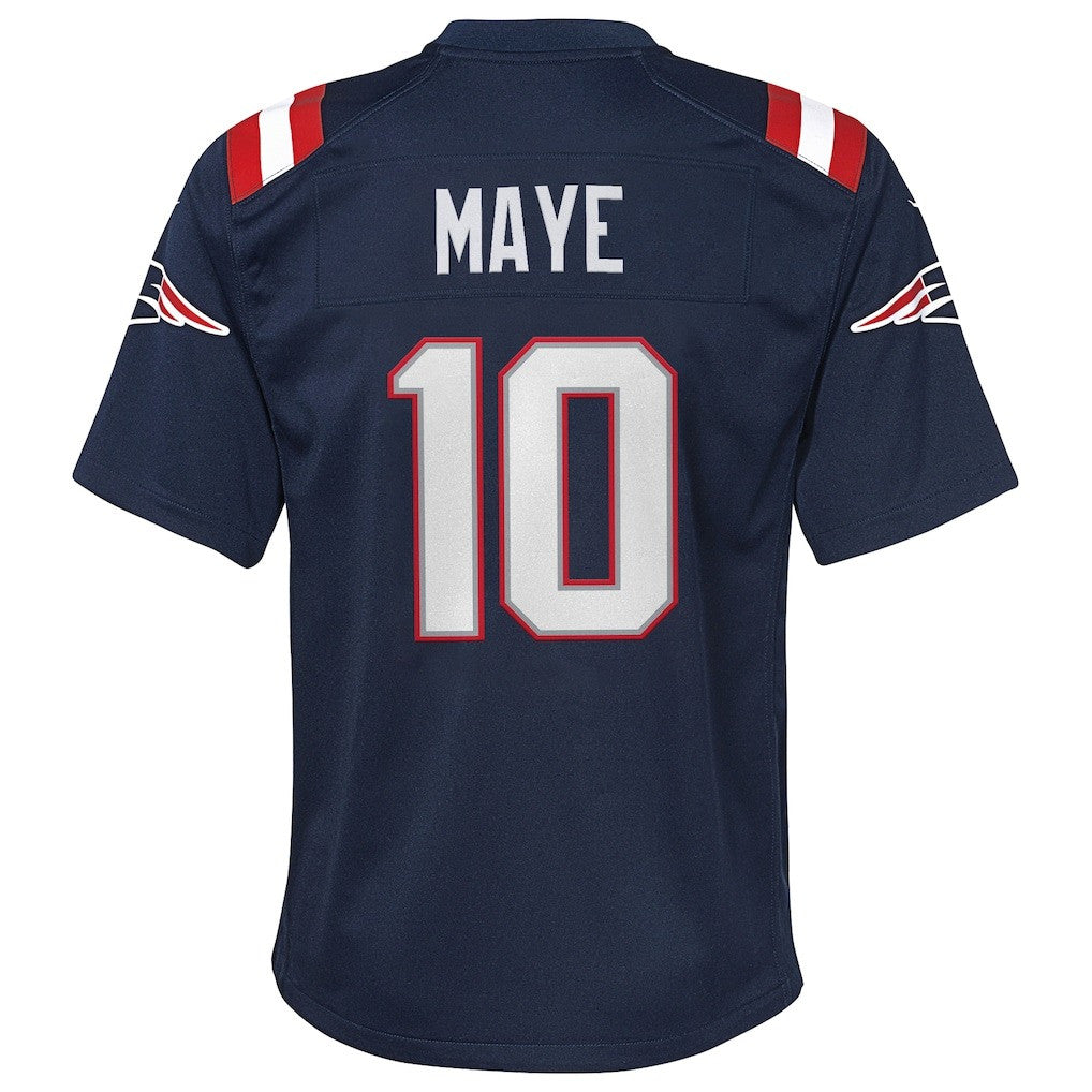 Drake Maye 10 New England Patriots YOUTH 2026 Super Bowl LX - Game Jersey - Navy